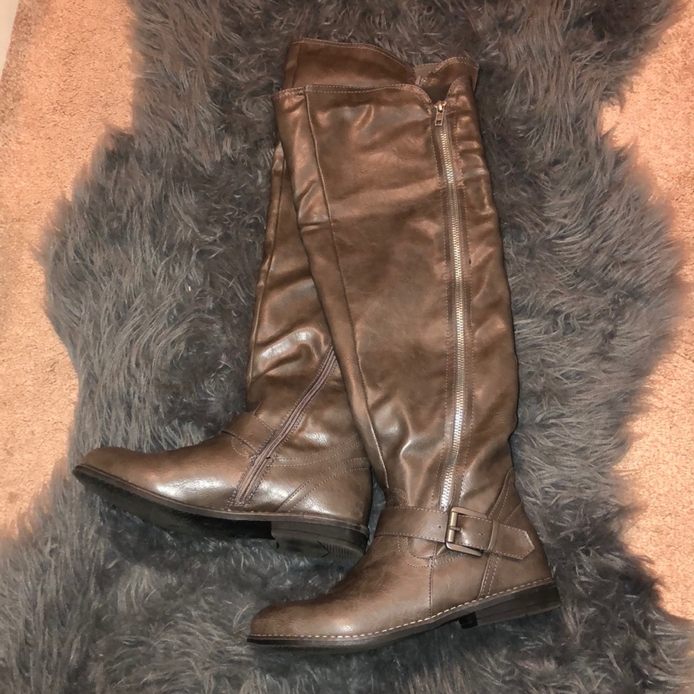 Taupe - Over The Knee Boots